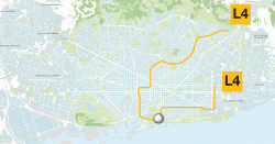 Situaci de l'estaci Ciutadella | Vila Olmpica a la lnia L4 (mapa base: wefer.com)