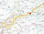 Situaci de l'estaci de Tos-Caran a la lnia del Tren Groc