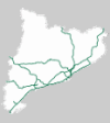 Situació de les línies de la xarxa de via ampla a Catalunya