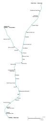 Traçat de la línia 13 del metro de París (font: Wikipedia)
