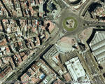 Foto a�ria de l'estaci� de Barcelona-Pl.Espanya (foto: ICC)