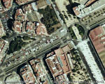 Fotografia a�ria de l'estaci� de L'Hospitalet-Av.Carrilet (foto: ICC)