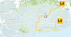 Situaci de l'estaci Guinard a la lnia L4 (mapa base: wefer.com)