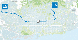 Situaci� de l'estaci� Diagonal a la l�nia L5 (mapa base: wefer.com)