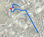 Situaci de les parades Font del Rac i Carrer nmero 15 a la lnia del Tramvia Blau (foto: ICC)