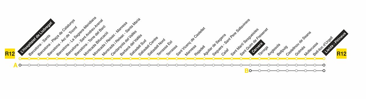 bisonte Residente finalizando Línia R12 L'Hospitalet de Llobregat - Lleida per Manresa